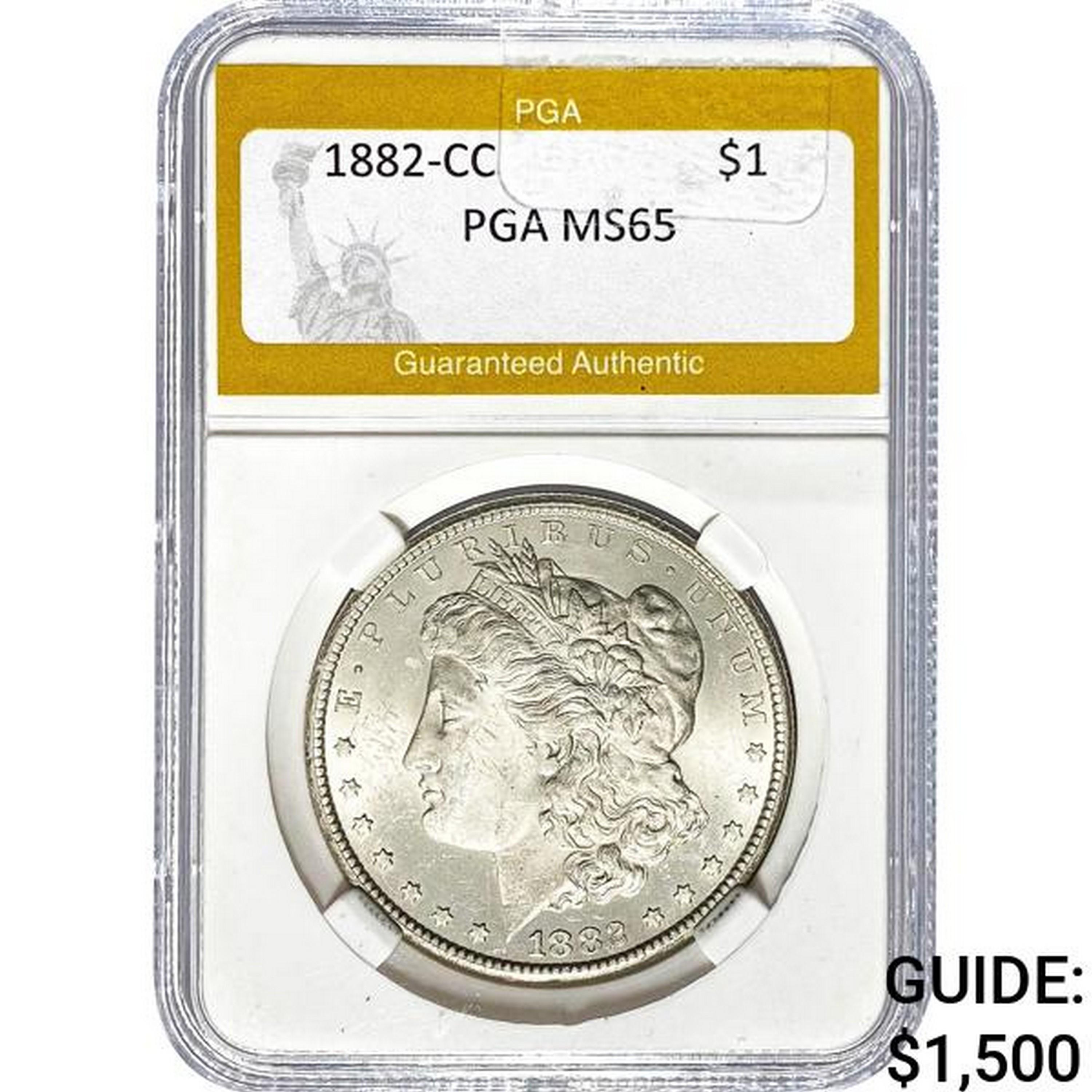 1882-CC Morgan Silver Dollar PGA MS65