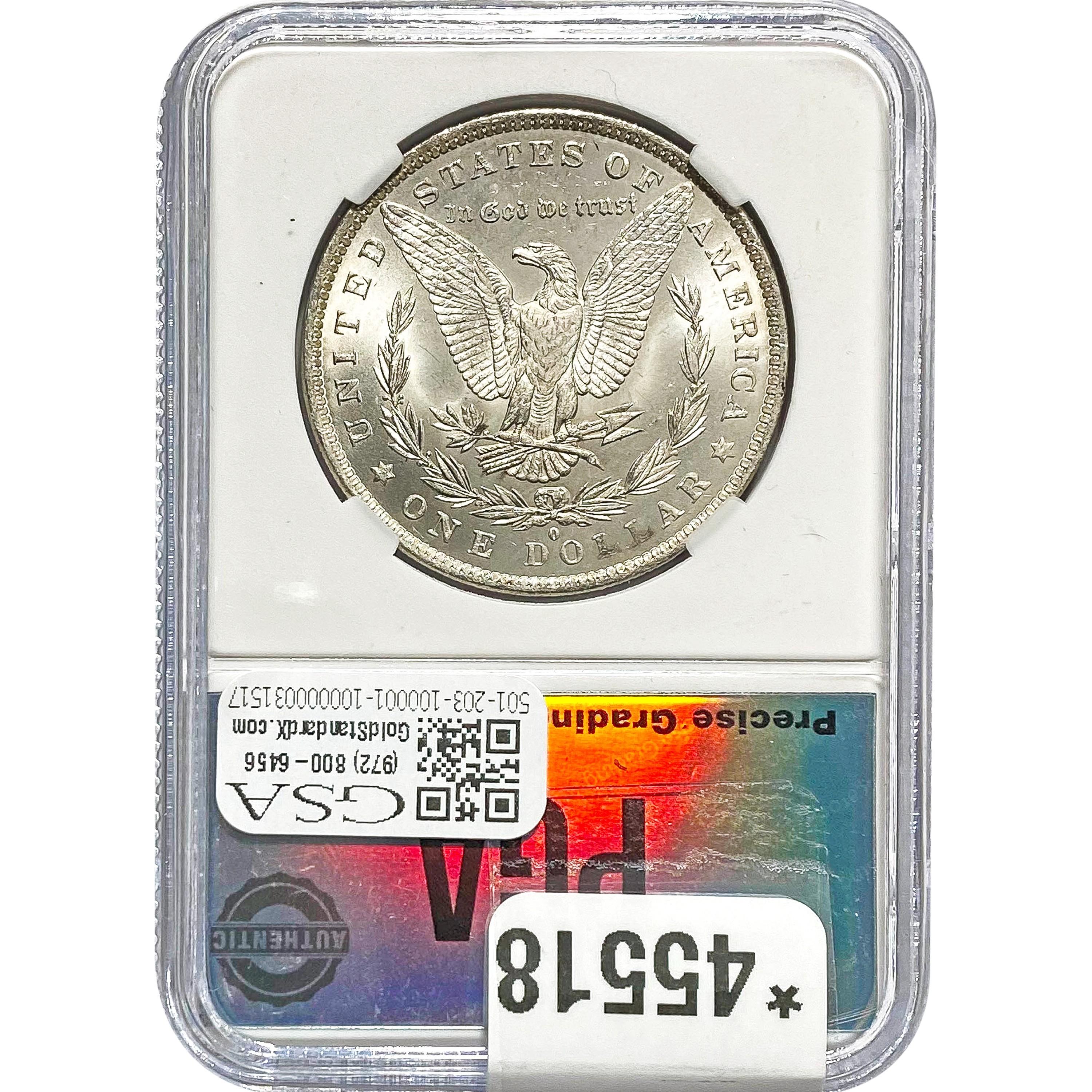 1884-O Morgan Dollar PGA MS65