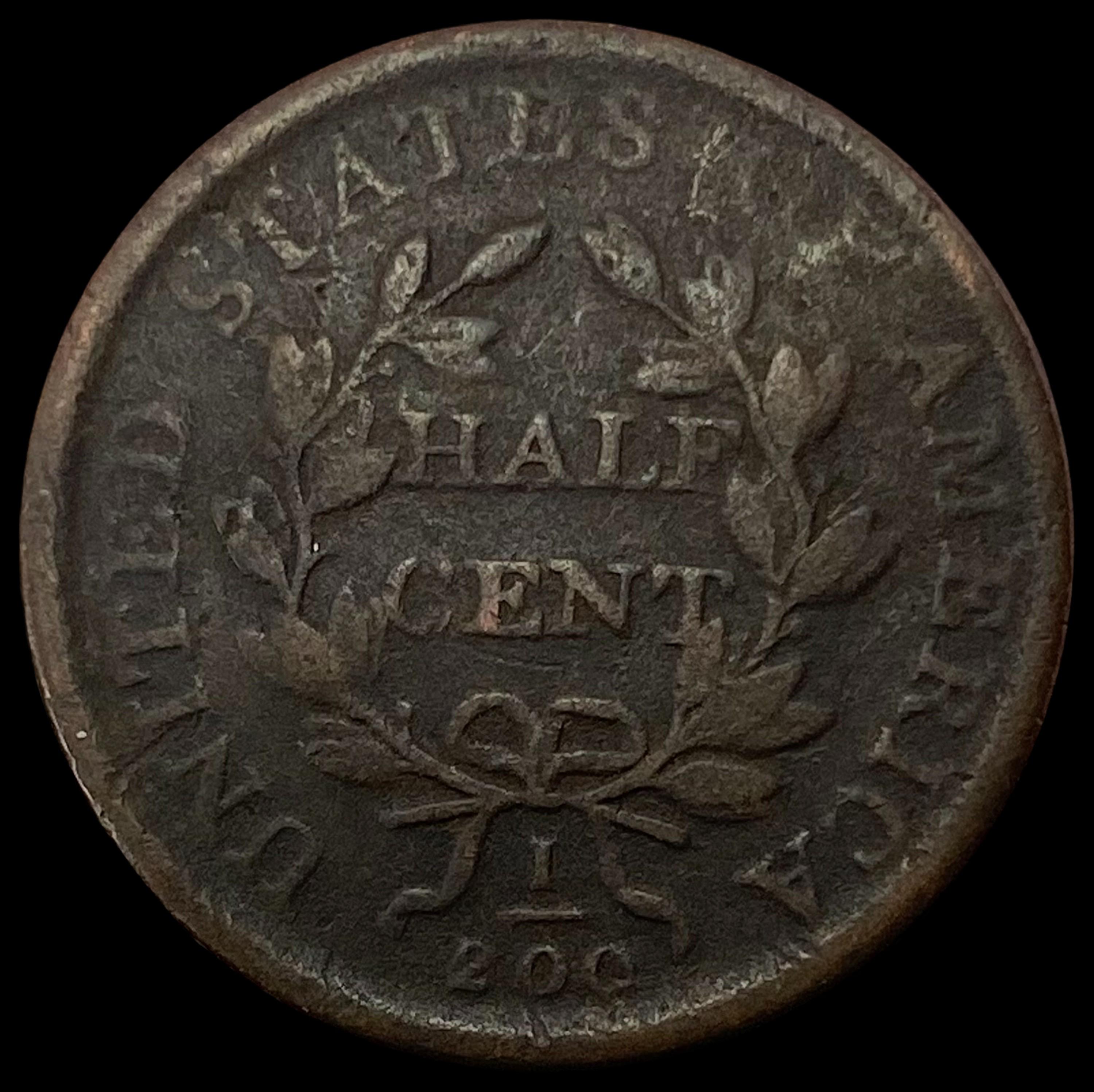 1808 Draped Bust Half Cent LIGHTLY CIRC