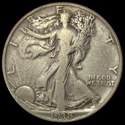 1938-D SILVER Walking Liberty Half Dollar LIGHTLY CIRCULATED
