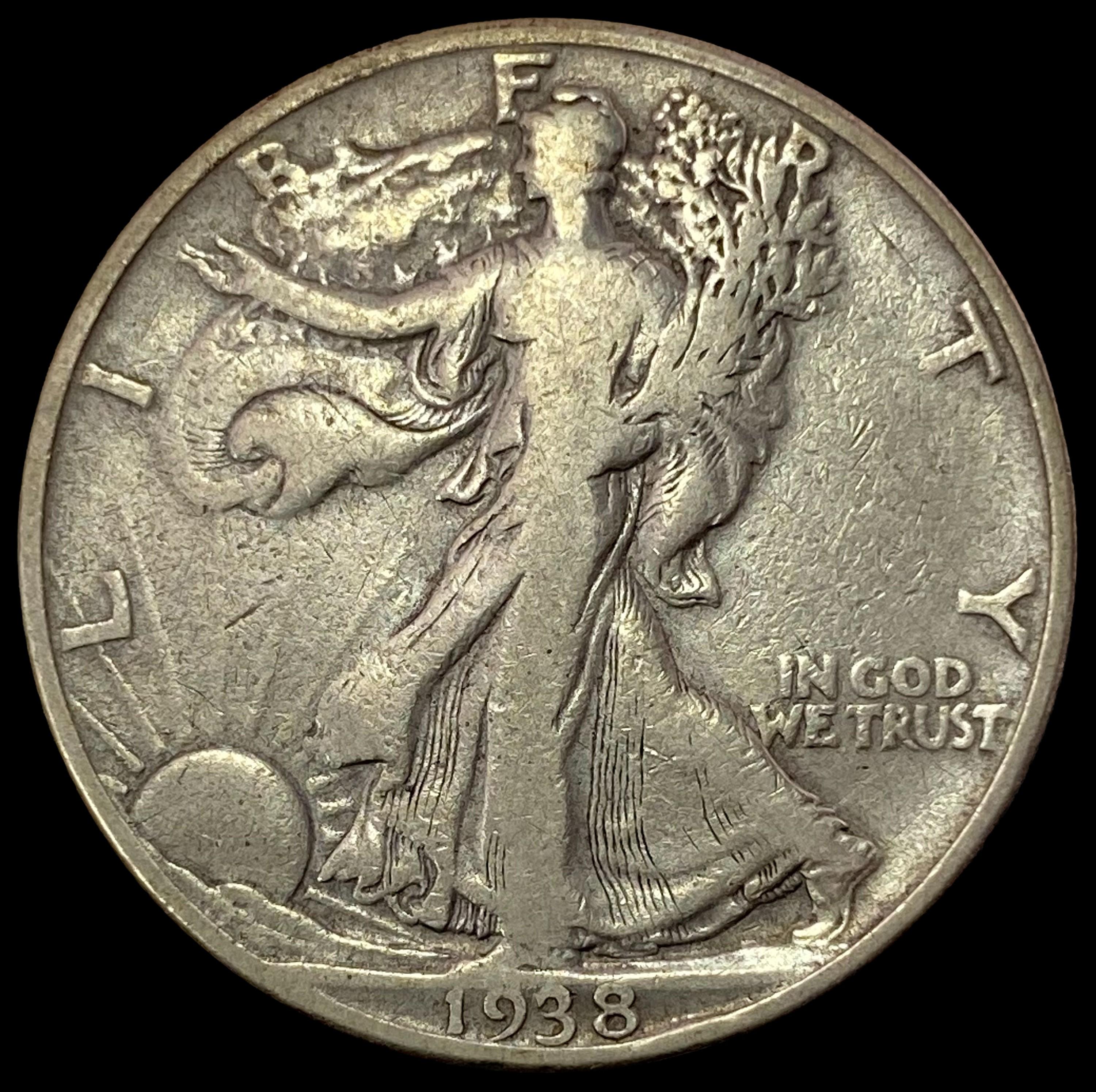 1938-D SILVER Walking Liberty Half Dollar LIGHTLY CIRCULATED