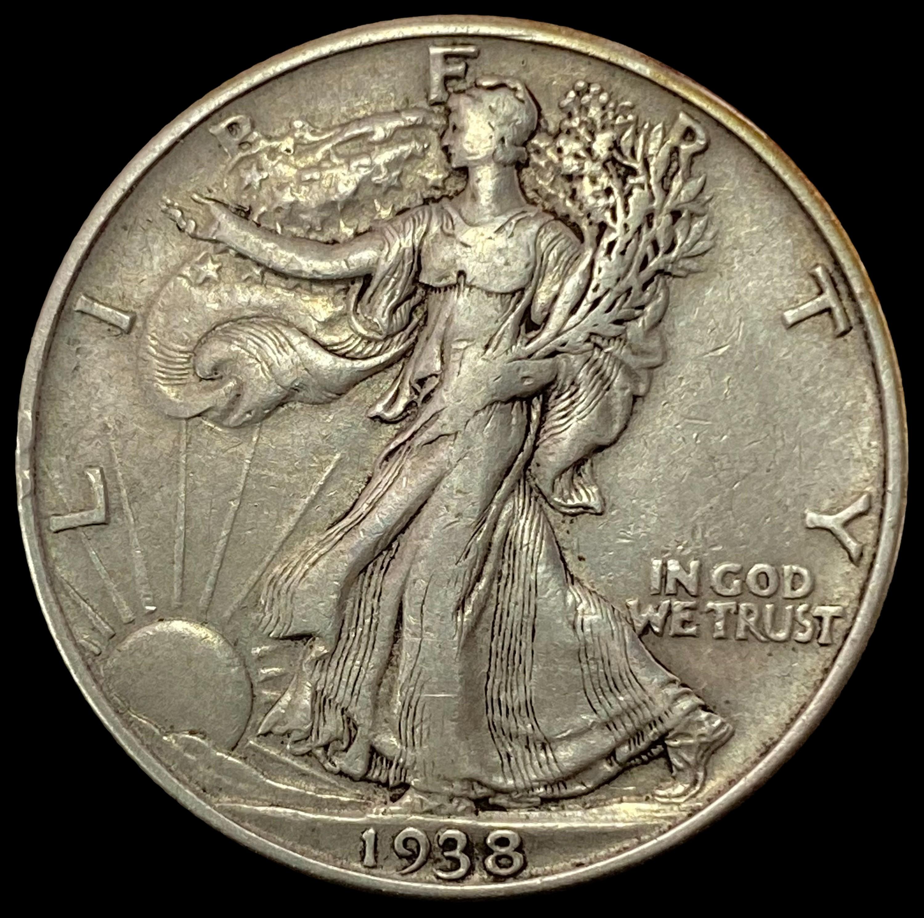 1938-D SILVER Walking Liberty Half Dollar LIGHTLY CIRCULATED