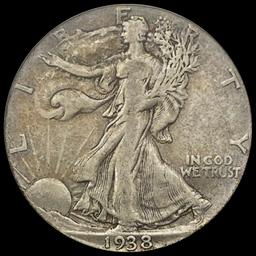 1938-D Walking Liberty Half Dollar LIGHTLY CIRCULATED