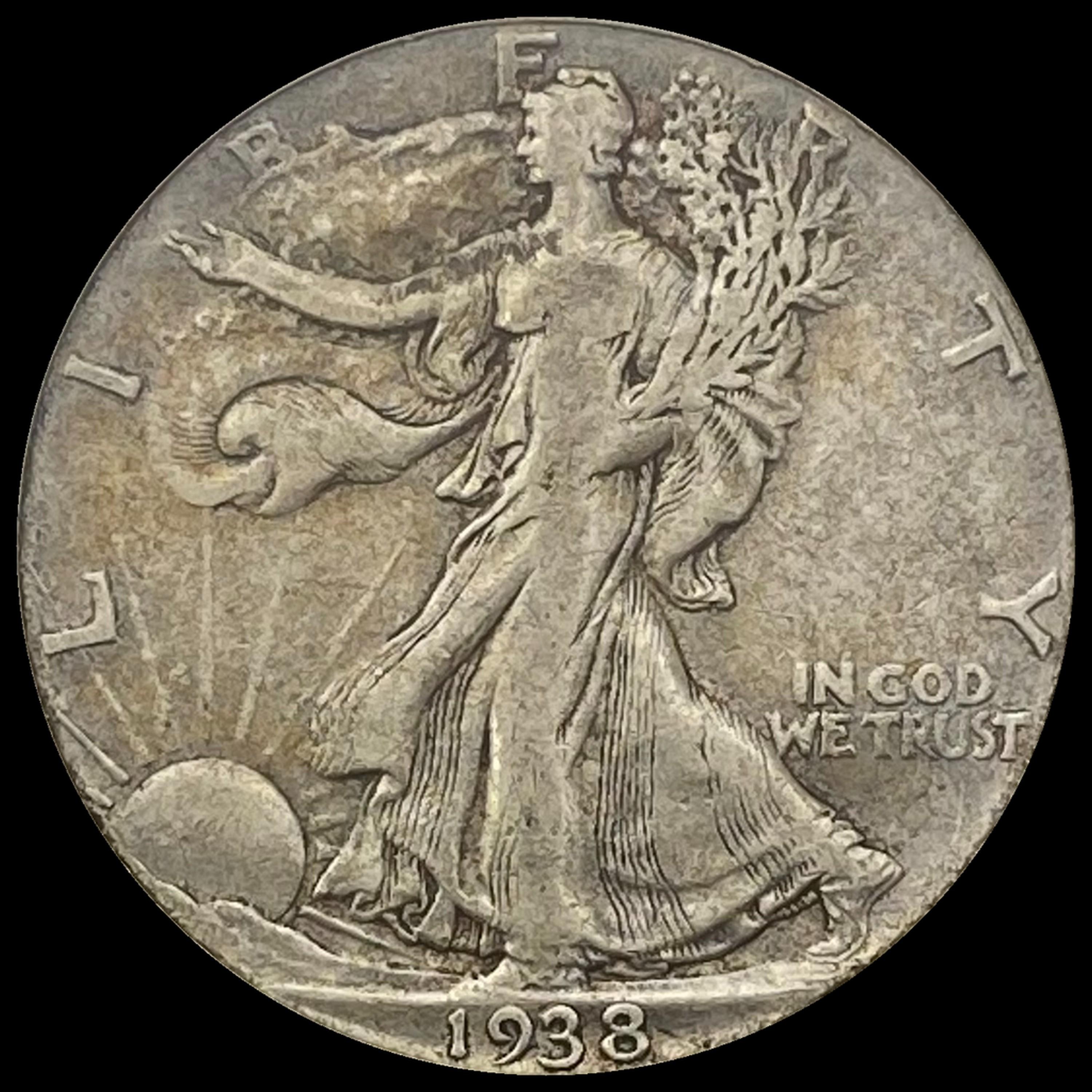 1938-D Walking Liberty Half Dollar LIGHTLY CIRCULATED