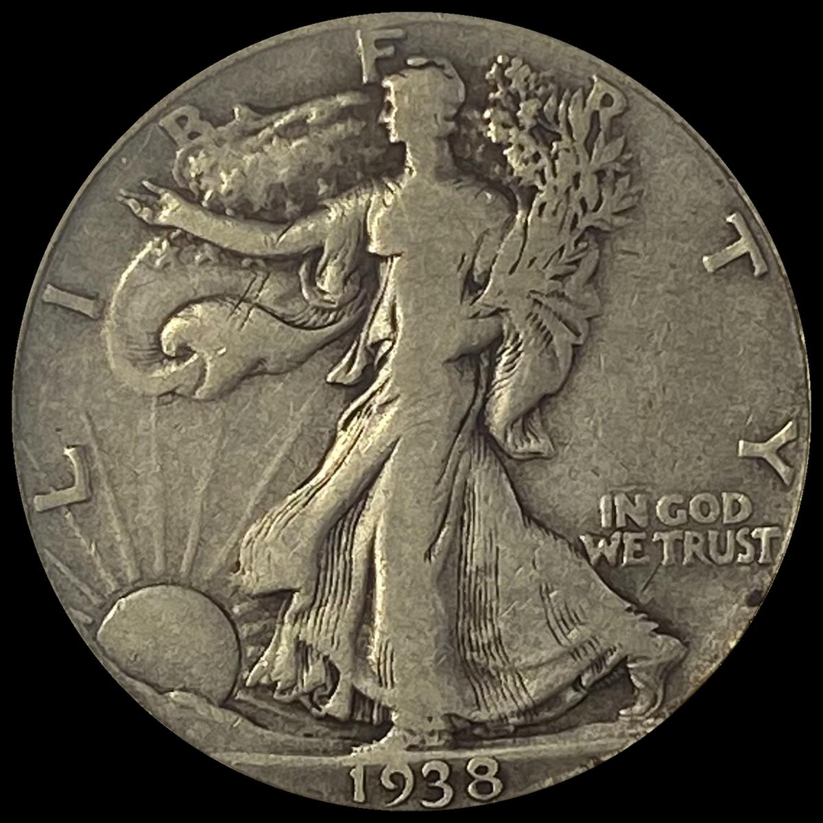 1938-D Walking Liberty Half Dollar LIGHTLY CIRCULATED