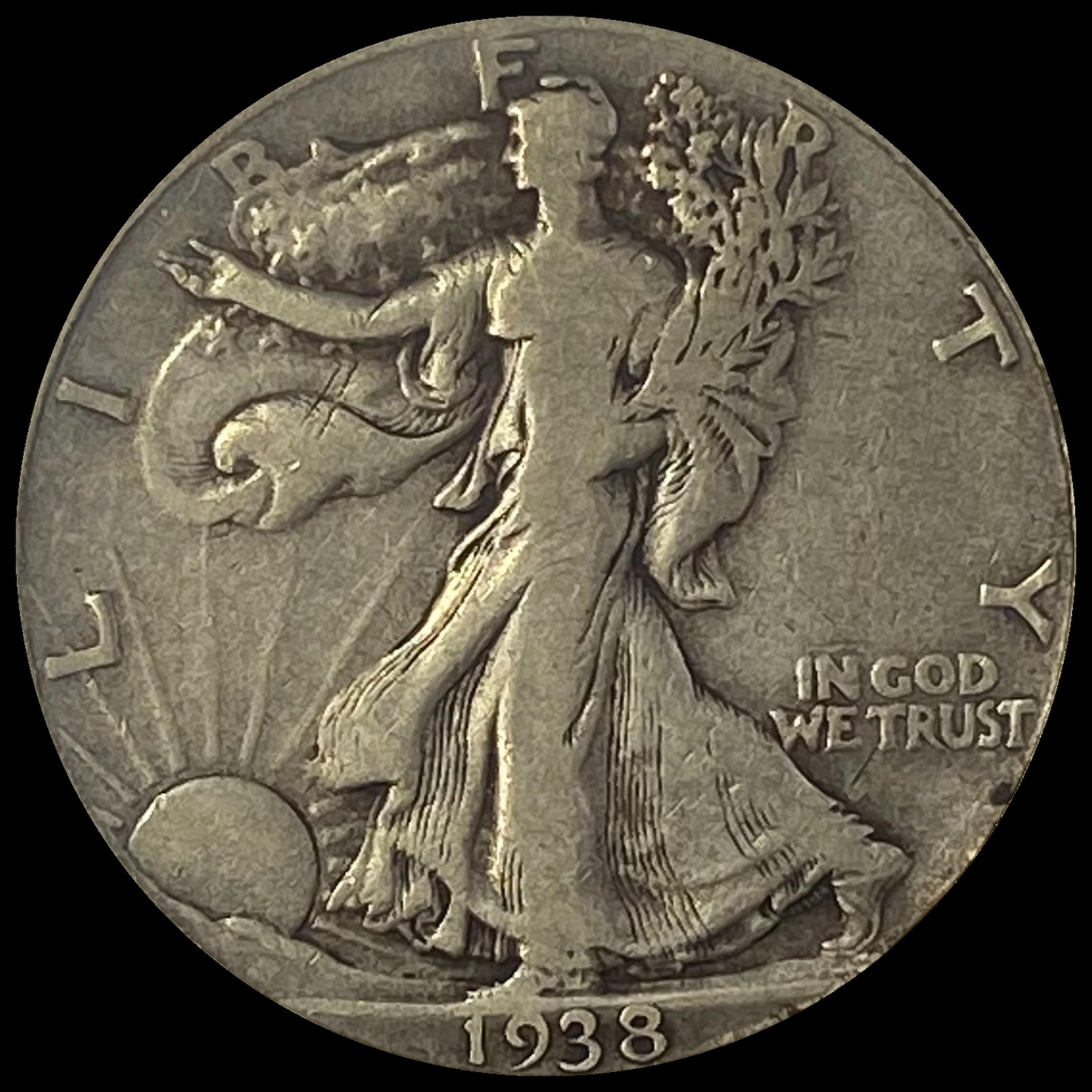 1938-D Walking Liberty Half Dollar LIGHTLY CIRCULATED