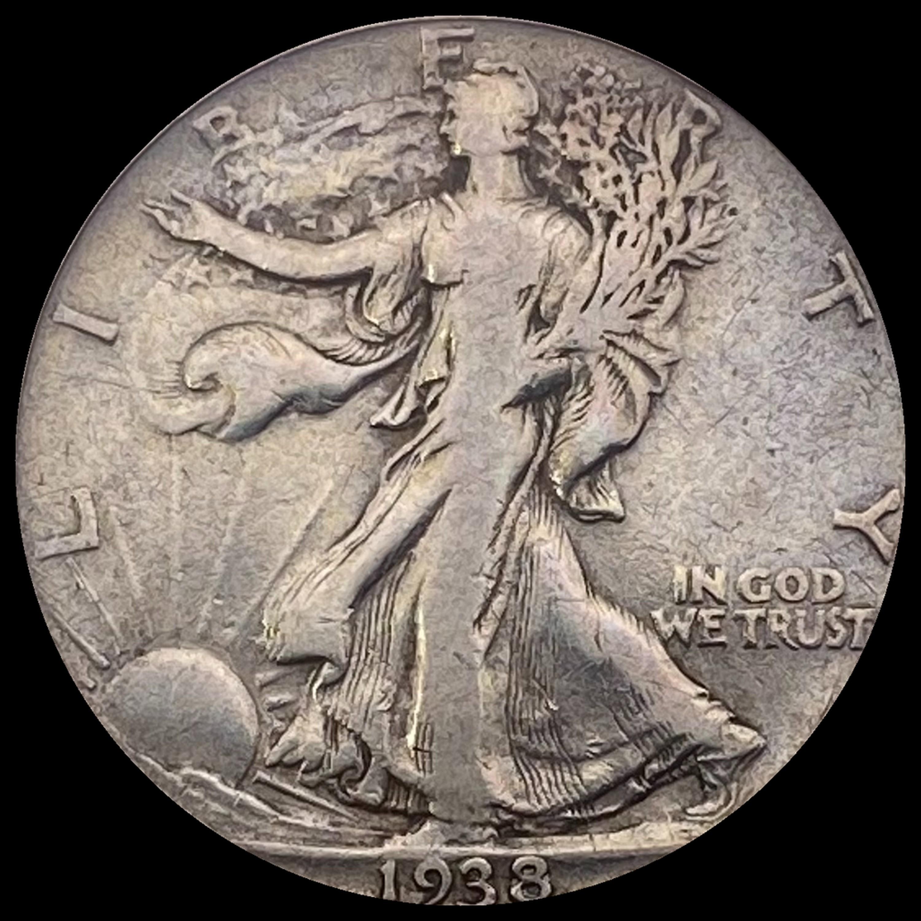 1938-D Walking Liberty Half Dollar LIGHTLY CIRCULATED