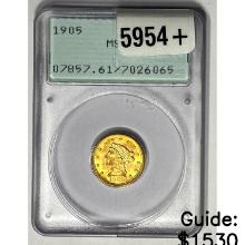 1905 $2.50 Gold Quarter Eagle NGC MS61