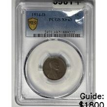 1914D Lincoln Memorial Cent PCGS XF40