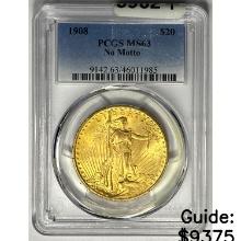 1908 $20 Gold Double Eagle PCGS MS63