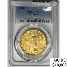 1908 $20 Gold Double Eagle PCGS MS63