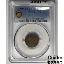 1909S Lincoln Memorial Cent PCGS VF25