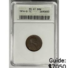 1914D Lincoln Memorial Cent ANACS MS61