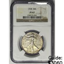 1938 Walking Liberty Half Dollar NGC PF67