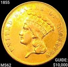 1855 $3 Gold Piece