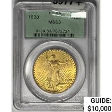 1298 $20 Gold Double Eagle PCGS MS63