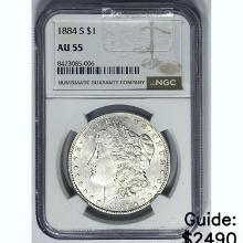 1884 Morgan Silver Dollar NGC AU55