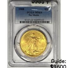 1908 $20 Gold Double Eagle PCGS MS64