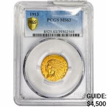 1913 $5 Gold Half Eagle PCGS MS63