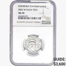 2006-W $25 1/4oz Burnished Platinum Eagle NGC MS70