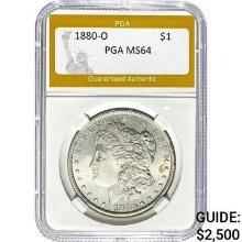 1880-O Morgan Silver Dollar PGA MS64