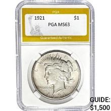 1921 Peace Dollar PGA MS63