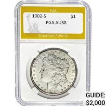 1902-S Morgan Dollar PGA AU58