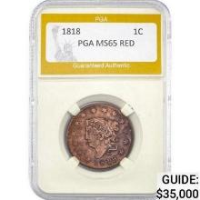 1818 1C PGA RED MS65