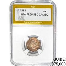 1885 1C Indian Head Cent PGA Red Cameo PR66