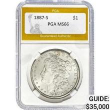 1887-S Morgan Silver Dollar PGA MS66 MS66