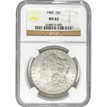 1880 S$1 Silver Morgan Dollar NGC MS62