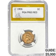 1. 1906 Indian Head Cent PGA PR63 RED2. PR63