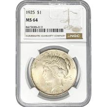 1925 $1 Peace NGC MS64