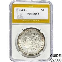 1901-S Morgan Silver Dollar PGA MS64 MS64
