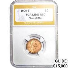 1909-S Lincoln Cent PGA MS66 RED MS66 RED