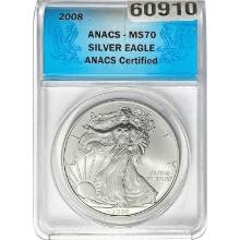 2008 Silver Eagle ANACS MS70