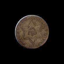 1854 Silver Three-Cent Piece LIGHTLY CIRCULATED