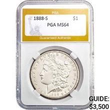 1888-S Morgan Silver Dollar PGA MS64 MS64