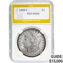 1889-S Morgan Silver Dollar PGA MS66 MS66