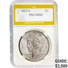 1927-S Peace Dollar PGA MS64 MS64