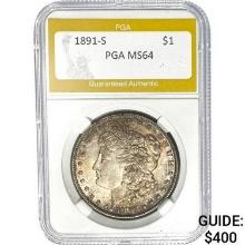 1891-S Morgan Dollar PGA MS64 MS64