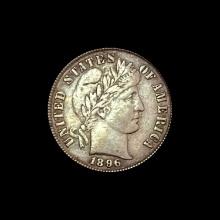 1896 Barber Dime NEARLY UNCIRCULATED