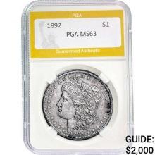 1892 Morgan Silver Dollar PGA MS63 MS63