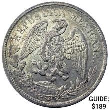1899Zs FZ Mexico Silver Peso CHOICE AU