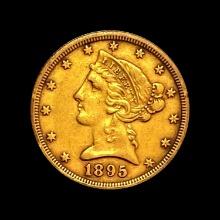 1895 Liberty Head Half Eagle $5 ABOUT UNCIRCULATED
