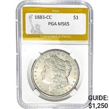 1883-CC Morgan Dollar PGA MS65 MS65