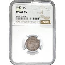 1882 1C Indian Head NGC MS64 BN