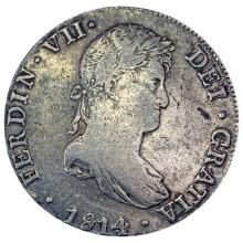 1814ME JP Peru Silver 8 Reales NEARLY UNCIRCULATED