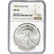 1992 Silver Eagle NGC MS69