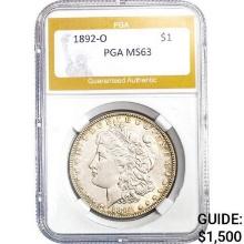 1892-O Morgan Silver Dollar PGA MS63 MS63
